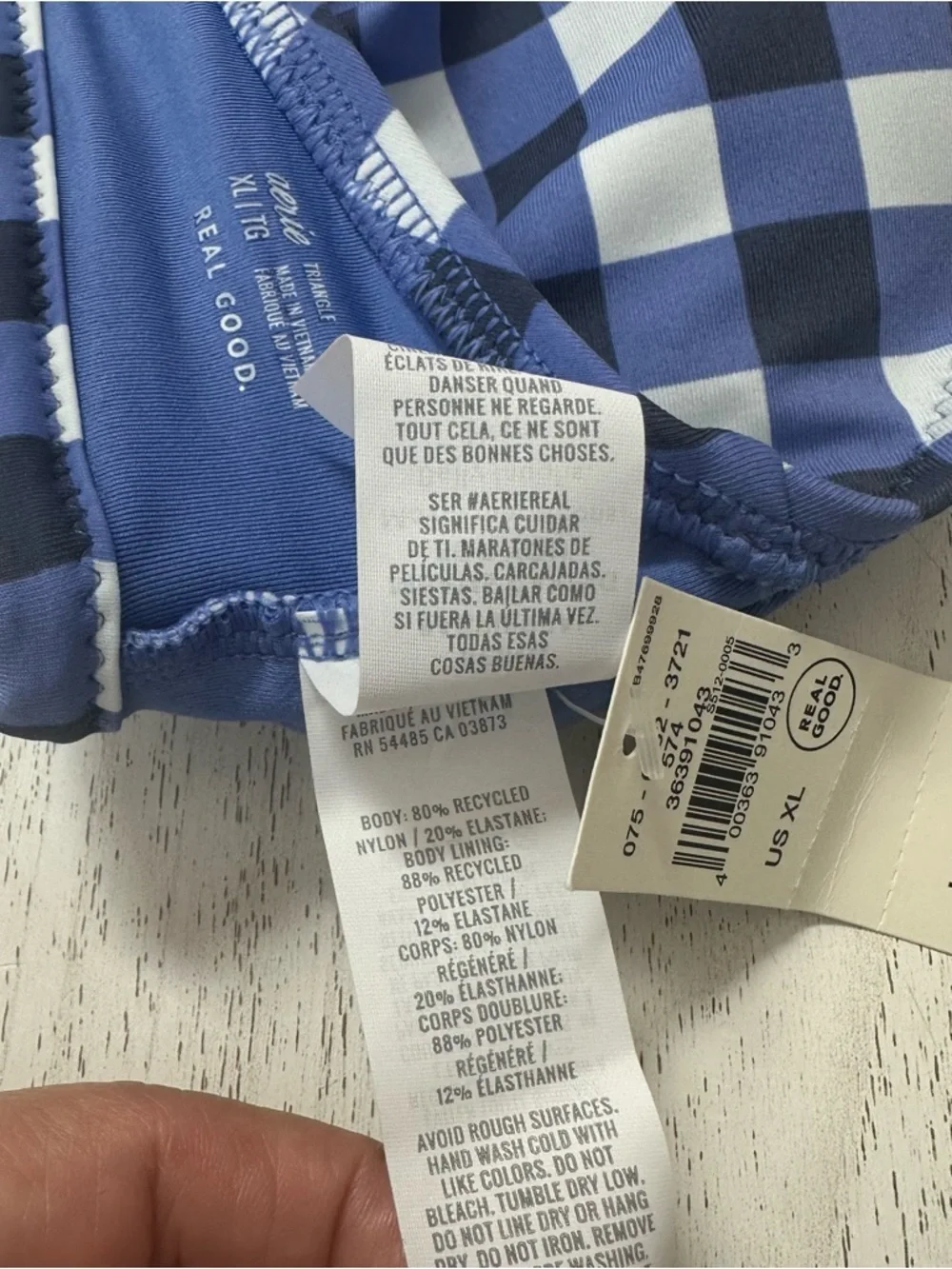 🆕 Aerie Gingham Triangle Bikini Top - Picture 4 of 5